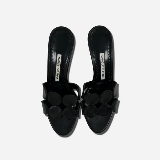 Manolo Blahnik Vintage Leather Slides